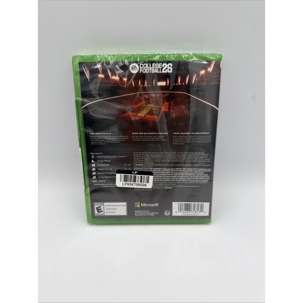 EA Sports College Football 26 NCAA - Microsoft Xbox Series X - New & Sealed